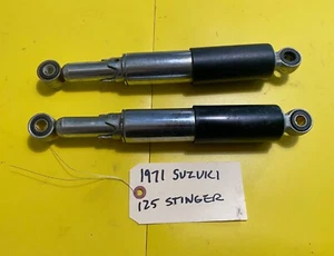 OEM 1971 SUZUKI T-125 T125 STINGER OEM REAR CHROME SHOCK ABSORBER ORIGINAL PAIR - Picture 1 of 4