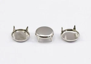 8mm Silver Spot Stud 4 Prongs Non Rusting - 75 PCS - Picture 1 of 1