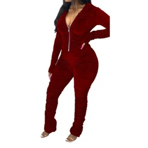 Women Pleated Casual Jumpsuits - Picture 1 of 5