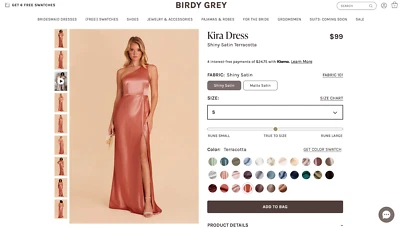 Birdy Grey One Shoulder Bridesmaid Dress  Kira Dress Shiny Satin Terracotta  - Image 1 of 2