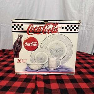 Vintage Collector's Coke / Coca-Cola Glass Dinner Dish Set - Picture 1 of 6