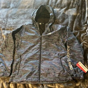 New Balance NWT Multi Color Wind Rain Hooded Jacket Women’s XL - Picture 1 of 14