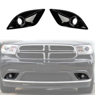 👍2x Black Front Fog Light Cover Fog Lamp Bezel Frame Trim For Dodge Durango 11+ Foto 1 de 4