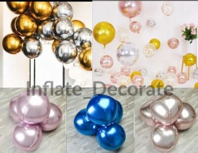 INFLATE DECORATE LTD 22inch Round Sphere Shape 4D Foil Balloon Christmas Wedding Birthday ORB Baloons