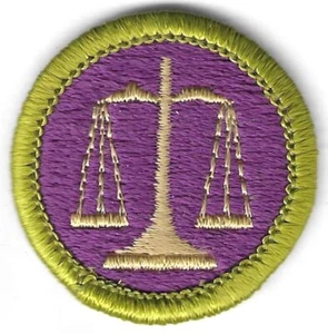 BSA LAW MERIT BADGE TYPE H PLASTIC BACK - Picture 1 of 2