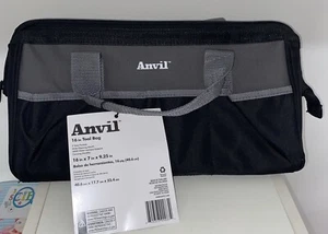 16" Wide Mouth Tool Bag 9 Pockets Black Collapsible Tool Storage Bag New - Picture 1 of 8