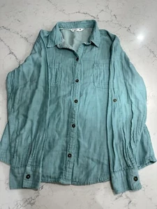 Light Blue Lee Button Up Blouse Youth Large - Picture 1 of 5