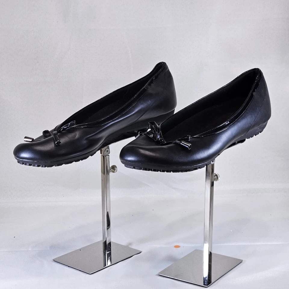 Zapato de vestir SafeTstep para mujer negro antideslizante ballet plano con arco talla 12 Foto 1 de 4