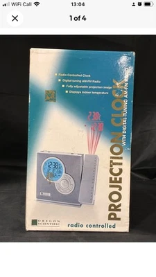 Oregon Scientific RRM968P-S Radio Controlled Projection Clock AM FM Radio Temp - Image 1 of 4