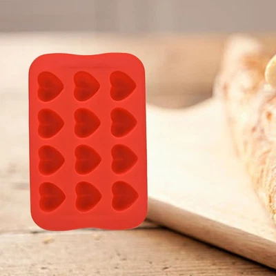  DIY 12 Cavities Ice Cube Tray Love Heart Shaped Ice Making Mold Chocolate Mould - Image 1 of 4