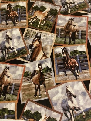 1 Handmade Small Rectangle pillow cover Horses All Over Print (G7) - Image 1 of 4