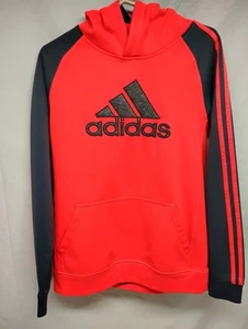 Adidas Climatewarm Pullover Hooded Black/Orange Sweatshirt Size XL - Picture 1 of 7