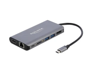 DeLock USB C HUB 7w1 z HDMI i portem wyświetlacza 4K, hub USB 3.0, PD 3.0 100 W, - Zdjęcie 1 z 3