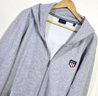 Gant 5XL (Pit To Pit 30"=76 cm), Full Zip Melange Grey Hoodie (V1570) - Image 1 of 4