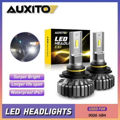 2PCS 6500K Xenon White LED 9006 Headlight Bulbs HI/LO 5 Brighter 40000LM Beam - Image 1 of 4