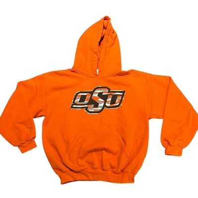OSU Oklahoma State University Adult Medium Orange Hoodie with Camo Logo - Image 1 of 4