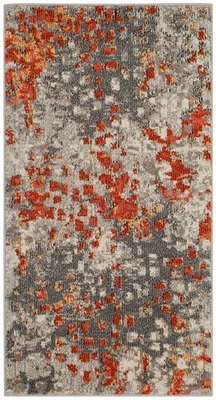Monaco Collection Accent Rug - 2'2" x 4', Grey & Orange, Boho Abstract Waterc... - Image 1 of 3
