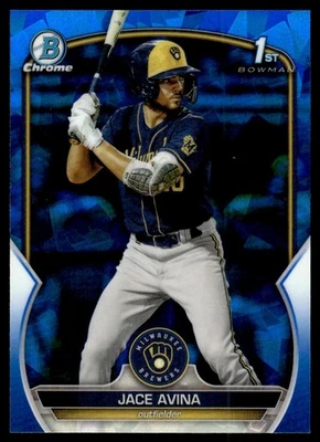 2023 Bowman Chrome Prospects Sapphire Jace Avina Milwaukee Brewers #BCP-150 - Image 1 of 2
