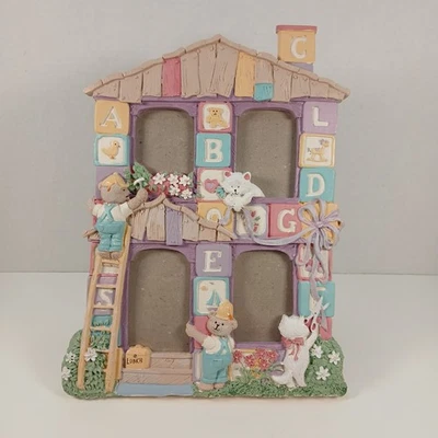 Moldura vintage anos 90 Malden Design ursinho de pelúcia e gato 4 pintada à mão - Imagem 1 de 4