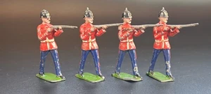 J Hill & Co. Toy Soldiers - 54mm - Vintage Hollow Cast Fusiliers Figures x 4 - Picture 1 of 12