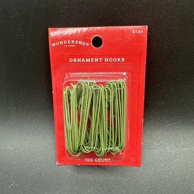 Ganchos para adornos Wondershop 100 unidades alambre verde 2" decoración navideña hogar vacaciones Foto 1 de 2