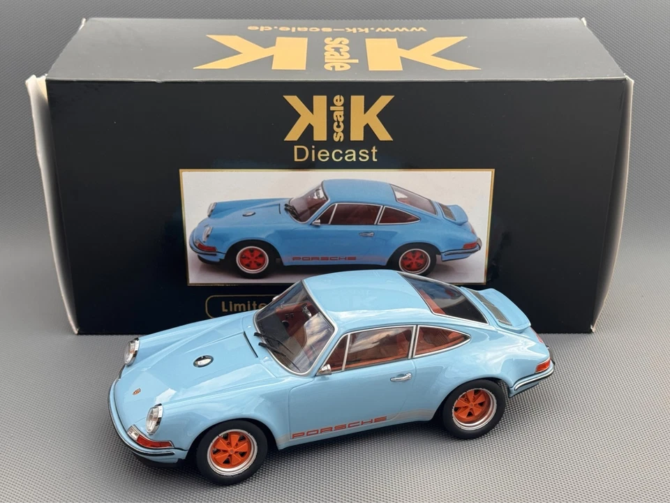 KK Scale Diecast Singer Porsche 911 Coupe Blue 1/18 Scale Model KKDC180441 - Image 1 of 4