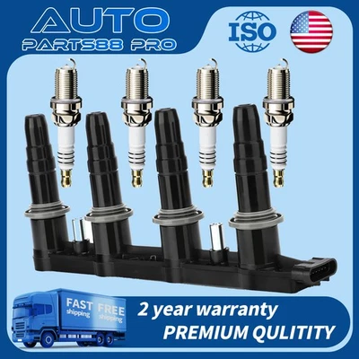 Ignition Coil UF620 & 4x Iridium Spark Plug Set For Chevrolet Cruze Sonic Aveo5 - Imagem 1 de 4