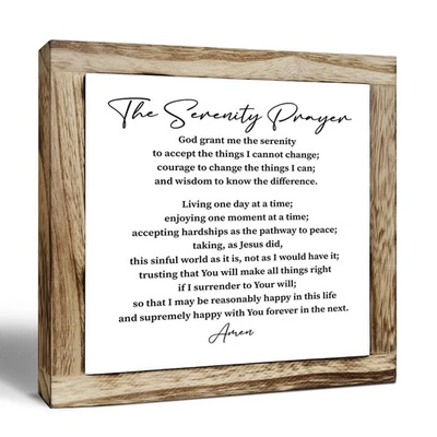 Religious Wood Sign, Inspirational Decor, The Serenity Prayer Sign, Wooden Pl... - Image 1 of 4