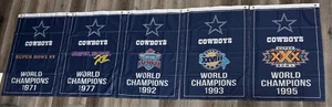 Dallas Cowboys Super Bowl Championship 2x3 Ft Flag Mancave Banner - Set of 5 - Picture 1 of 6