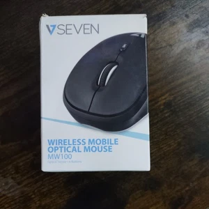 V7 MW100-1E Wireless Optical Mouse with 4 Buttons and Adjustable DPI - Black - Picture 1 of 4