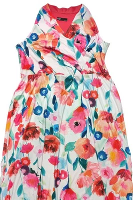 Leslie Fay Women's Multicolor Floral Maxi Dress Size 20W - Image 1 of 4