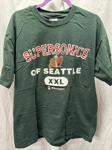 Vtg 90s Champion Seattle Supersonics Sonics NBA Basketball Graphic T Shirt Sz XL - Picture 1 of 5