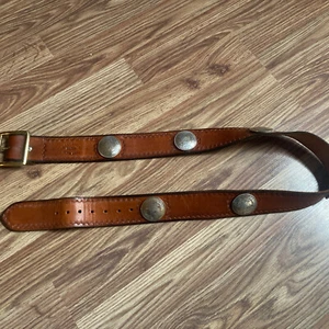 G. Patterson maker alma arkansas leather belt western Brass Buckle Brown - Picture 1 of 6