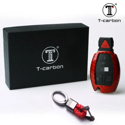 For Mercedes Benz CLA CLS CLK GLK GLA GLC Carbon Fiber Smart Key Fob Case Cover - Image 1 of 4