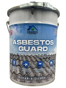 Pintura selladora protectora de asbesto y revestimiento de protección, techos y canaletas - transparente 5L - Imagen 1 de 4