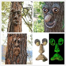 Funny Old Man Tree Hugger Sculpture Whimsical Garden Yard Outdoor 3D Face Decor