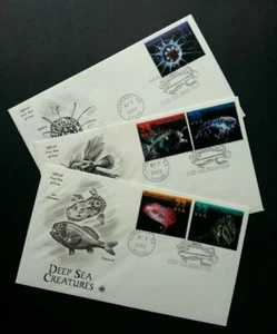 [SJ] USA Deep Sea Creatures 2000 Marine Life Underwater (stamp FDC 3's complete  - Picture 1 of 5