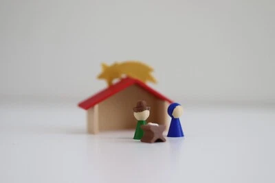 MARKENLOS Miniatur Krippe, Wichtel, Miniatur Deko, Wichtel Zubehör, Puppenhaus, 3-D