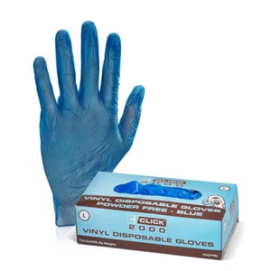 ~~ BLUE Powder Free Vinyl Gloves VDGPFB ~~ Pack of 100 ~~ UK Stock ~~ - Picture 1 of 3