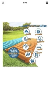 Air Bed ZOOOBELIVES Extra Thick Inflatable Sleeping Pad with Built-in Pump Blue - Picture 1 of 6