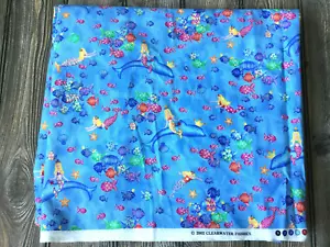 2002 KLARWASSERFISCHE MEERJUNGFRAUEN DELFIN BAUMWOLLSTOFF VON YARD - Bild 1 von 5
