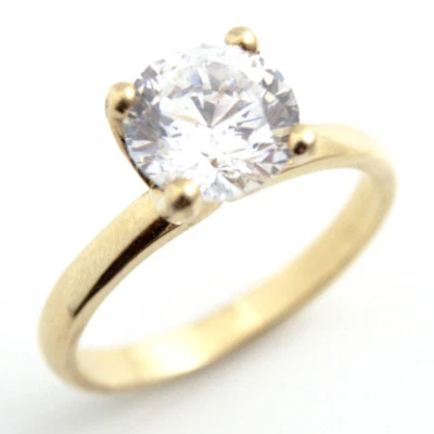 9ct Gold 3 carat certified Moissanite Diamond Engagement Ring  UK Hallmarked - Image 1 of 4