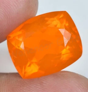 Natural Orange Opal 12.70 Ct Cushion Certified Unheated Welo Australian Gemstone - Picture 1 of 5