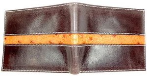 T. Marcus KALBSLEDER GELDBÖRSE FALTBAR RFID-Schutz pflanzlich gegerbt STRAUß  - Bild 1 von 7