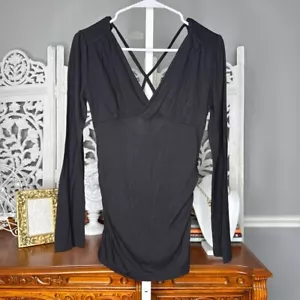 Diesel Black Long Sleeve Strappy Tunic Top Size XS - Picture 1 of 5