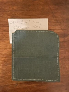 28-Count Evergreen Cashel Linen Fabric for Cross Stitch 6x6" - Sides Stitched - Picture 1 of 1