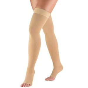 TRUFORM Open Toe Thigh High Dot Band 20-30mmHg (Beige) Medium - Picture 1 of 8