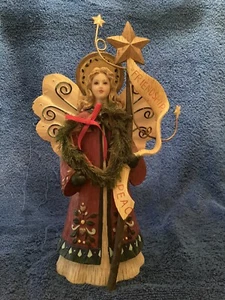 Vintage Engel Weihnachtsfigur, 10 cm groß. Mit Freundschaft/Freude/Frieden - Bild 1 von 5