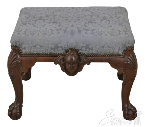59768EC: BAKER Ball & Claw Foot Mahogany Ottoman Or Stool Cover