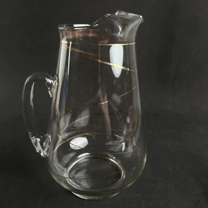 Vintage Klarglas Krug mit Goldstreifen - Bild 1 von 8